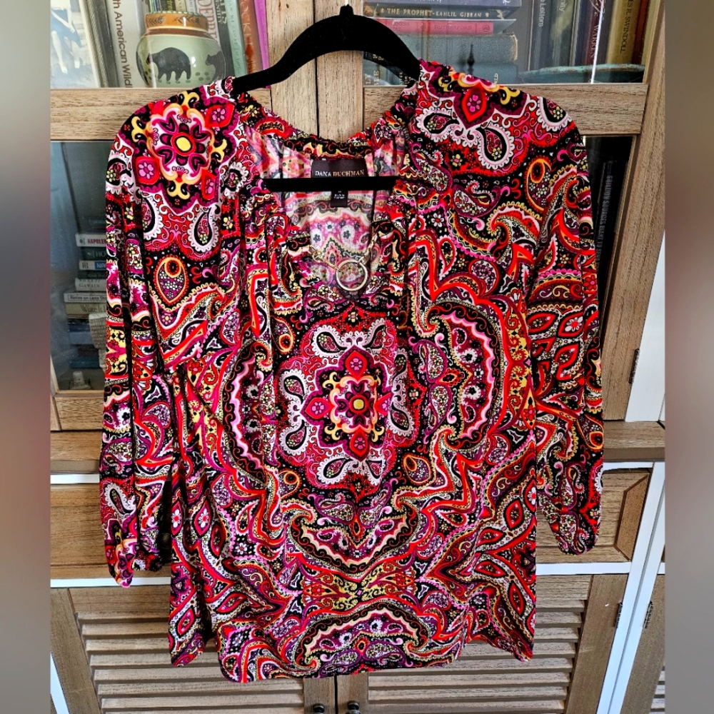 Donna Buchman paisley blouse